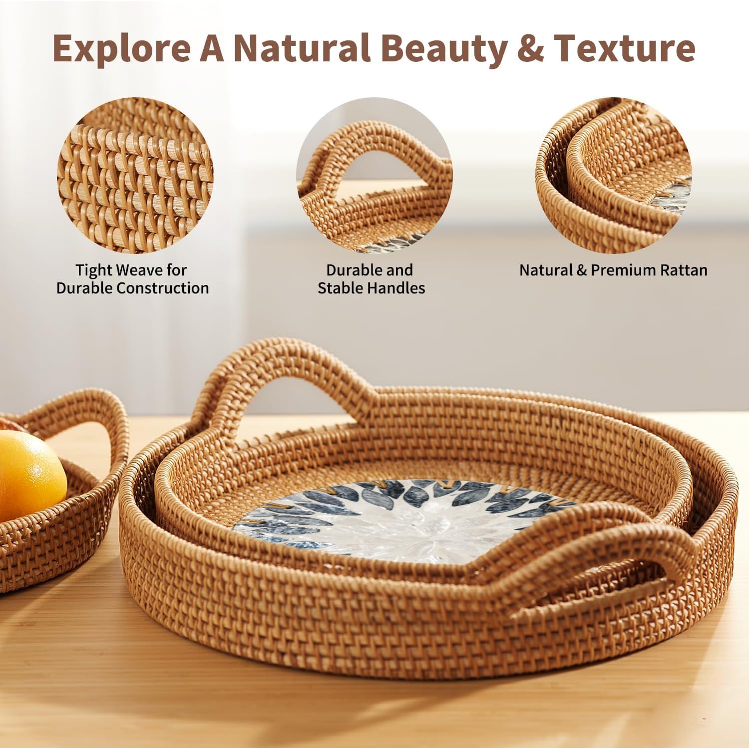 Double Gift shell-inlay tray decor with natural shimmer.