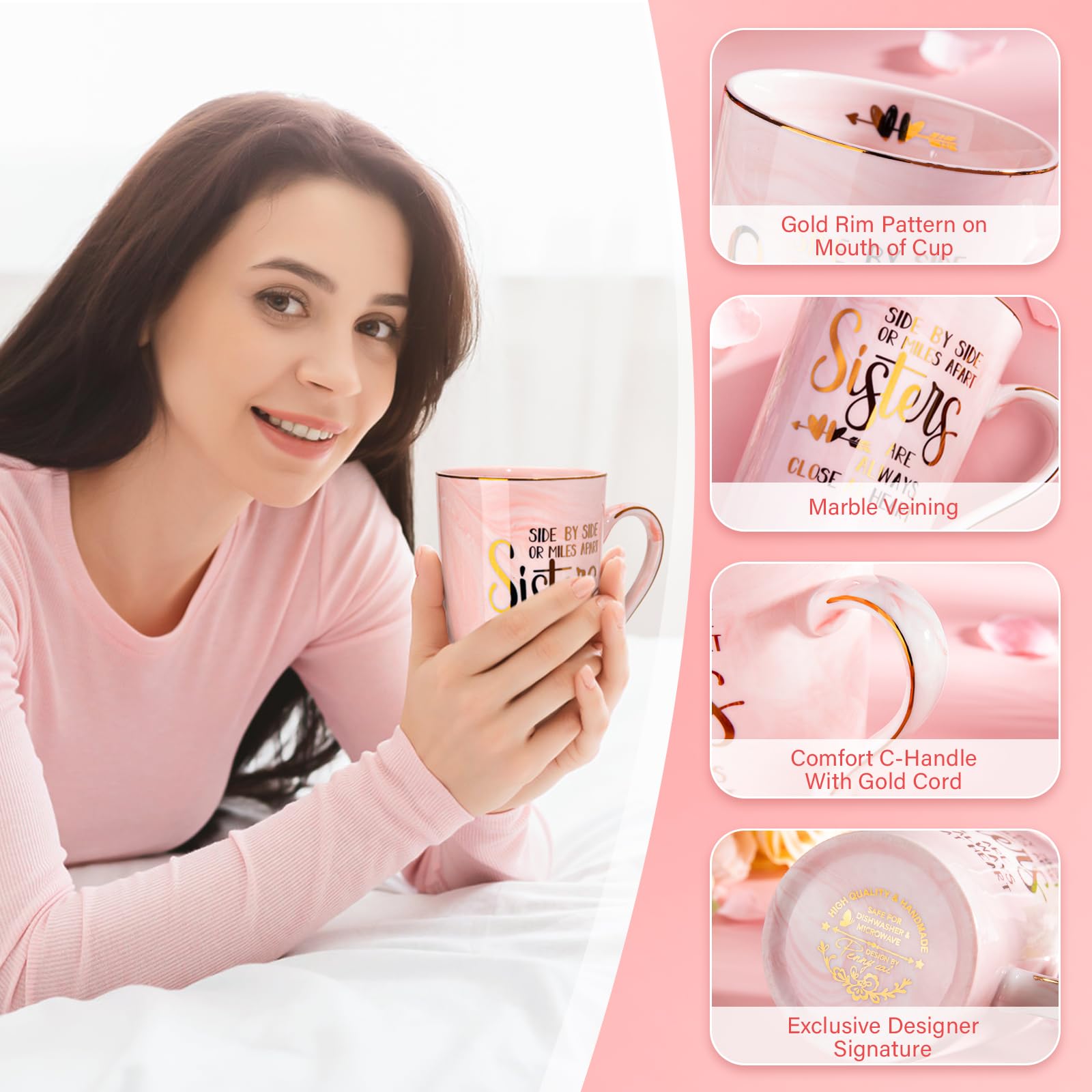 Doublewhale mug with lid and spoon for convenient, mess-free sipping.