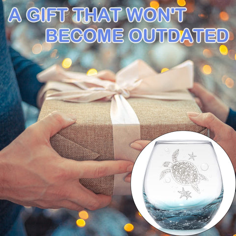 DOUDIZHU stemless glass makes a thoughtful turtle lover gift for birthdays.