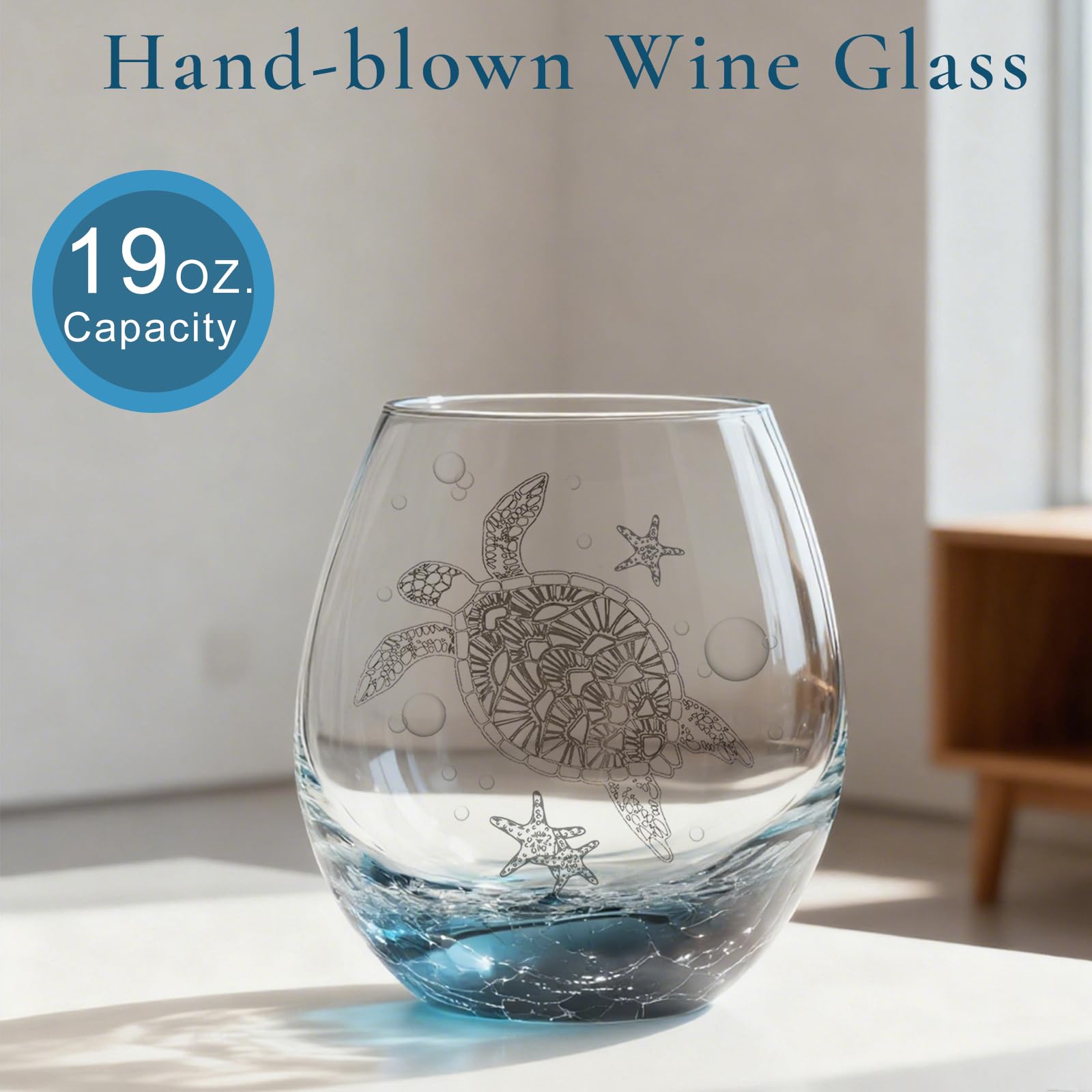 DOUDIZHU ocean-theme glass suitable for cocktails or water.