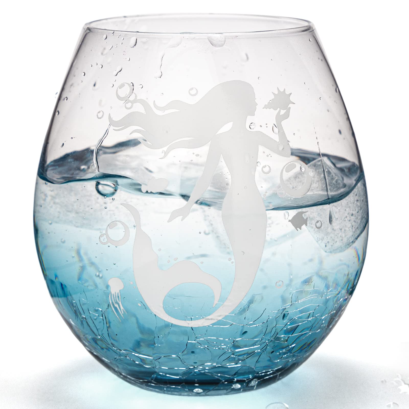 DOUDIZHU teal mermaid glass for outdoor travel and gatherings