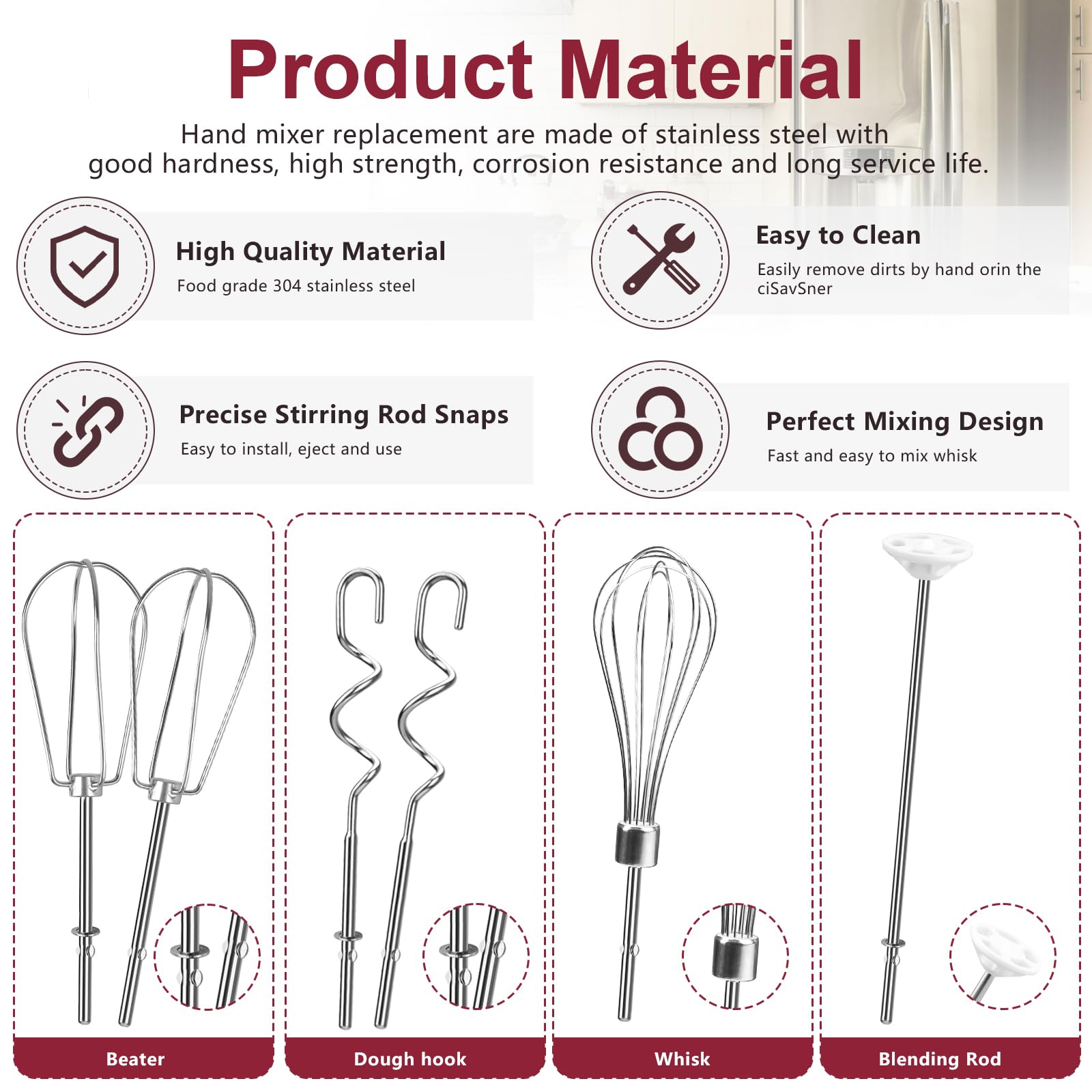 Doufuhua left turbo beater for KitchenAid; robust mixing for batters and creams.