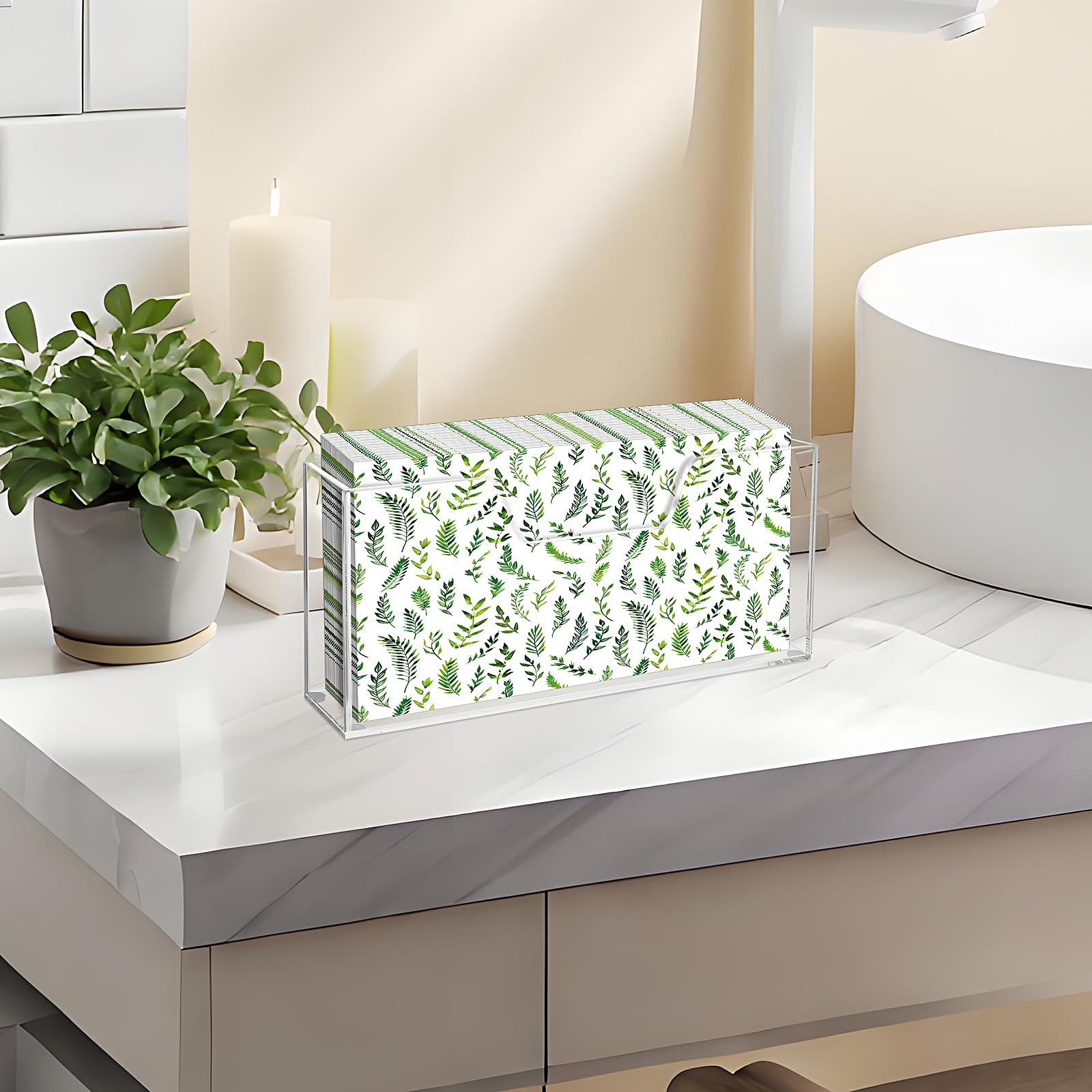Douildhaiy acrylic guest towel holder, easy loading on countertops