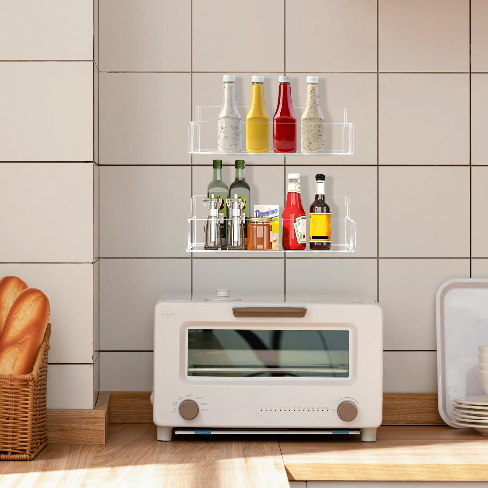 Douildhaiy spice rack mounted on cabinet door to save counter space