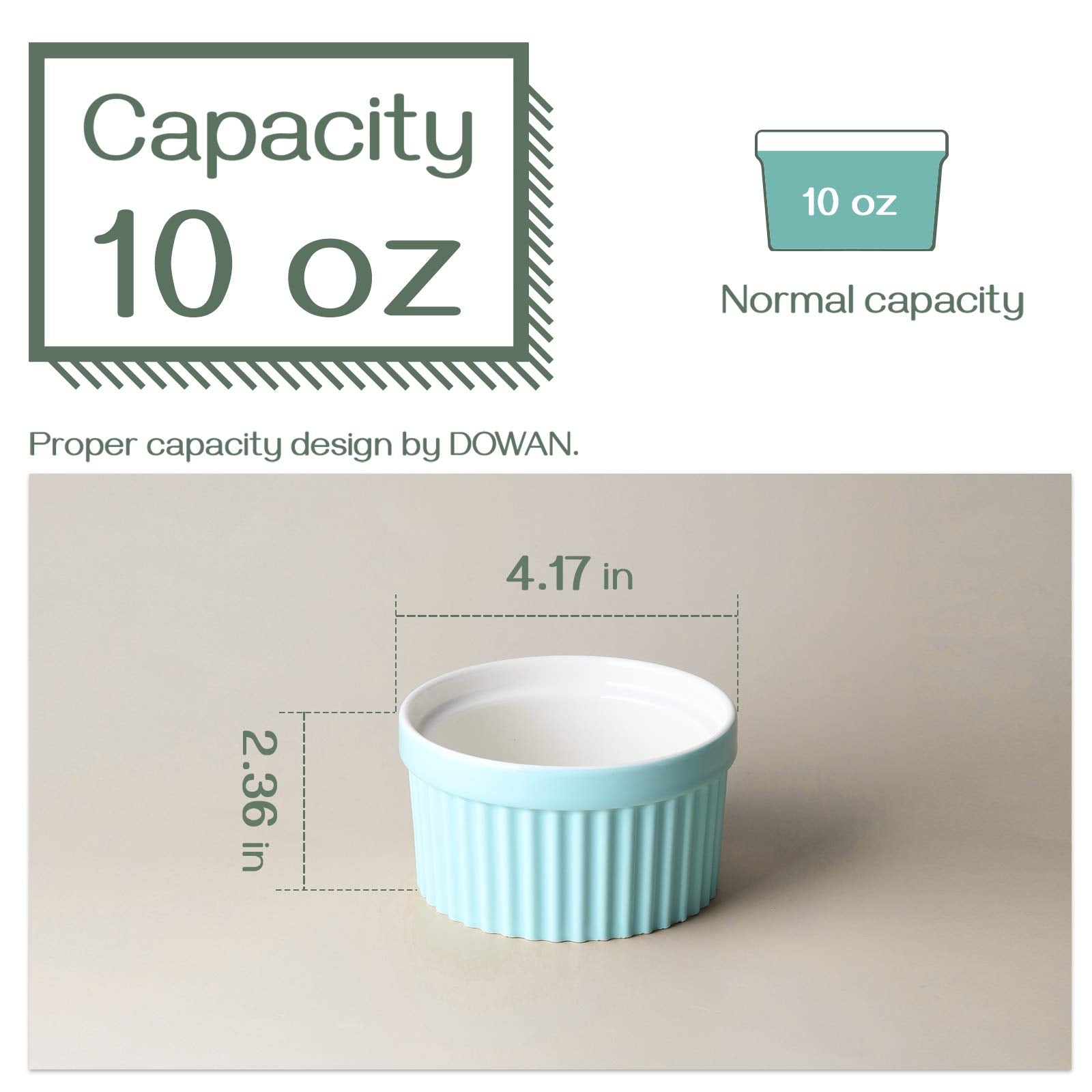 DOWAN blue 10 oz porcelain ramekin in use, oven-safe for souffle and lava cake.