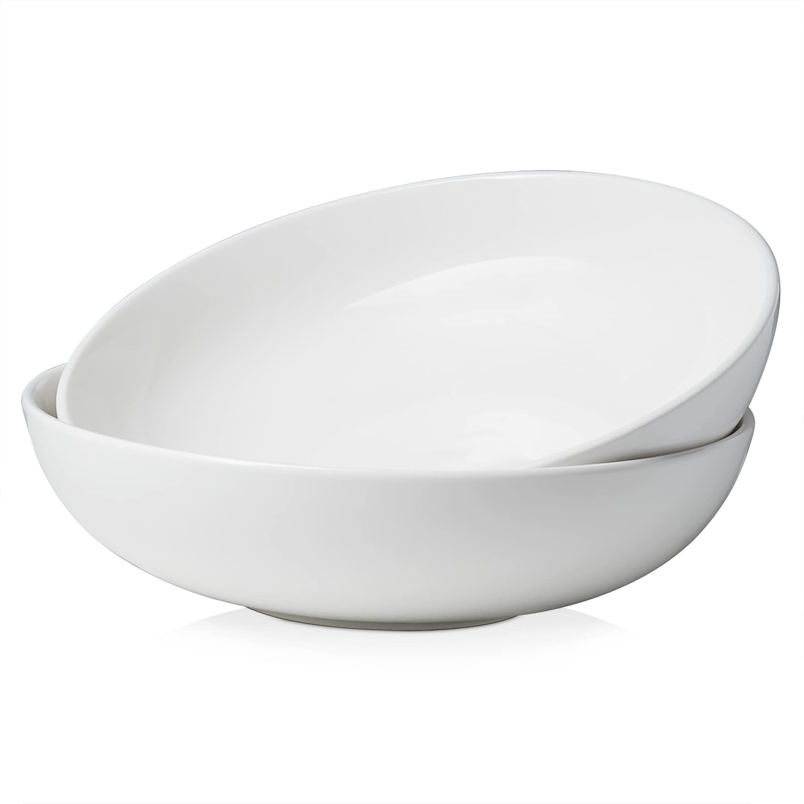 DOWAN 11.5-inch large serving bowls in white glaze ideal for everyday dining.