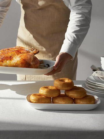 Dowan 12-inch rectangle serving platter for desserts and fruit