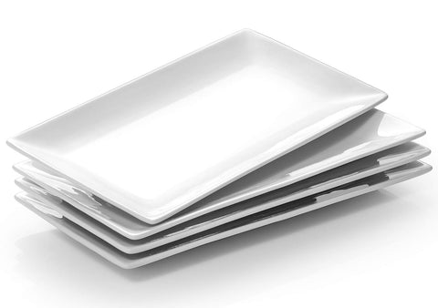 DOWAN 12x6 white rectangle plate for versatile serving and display.