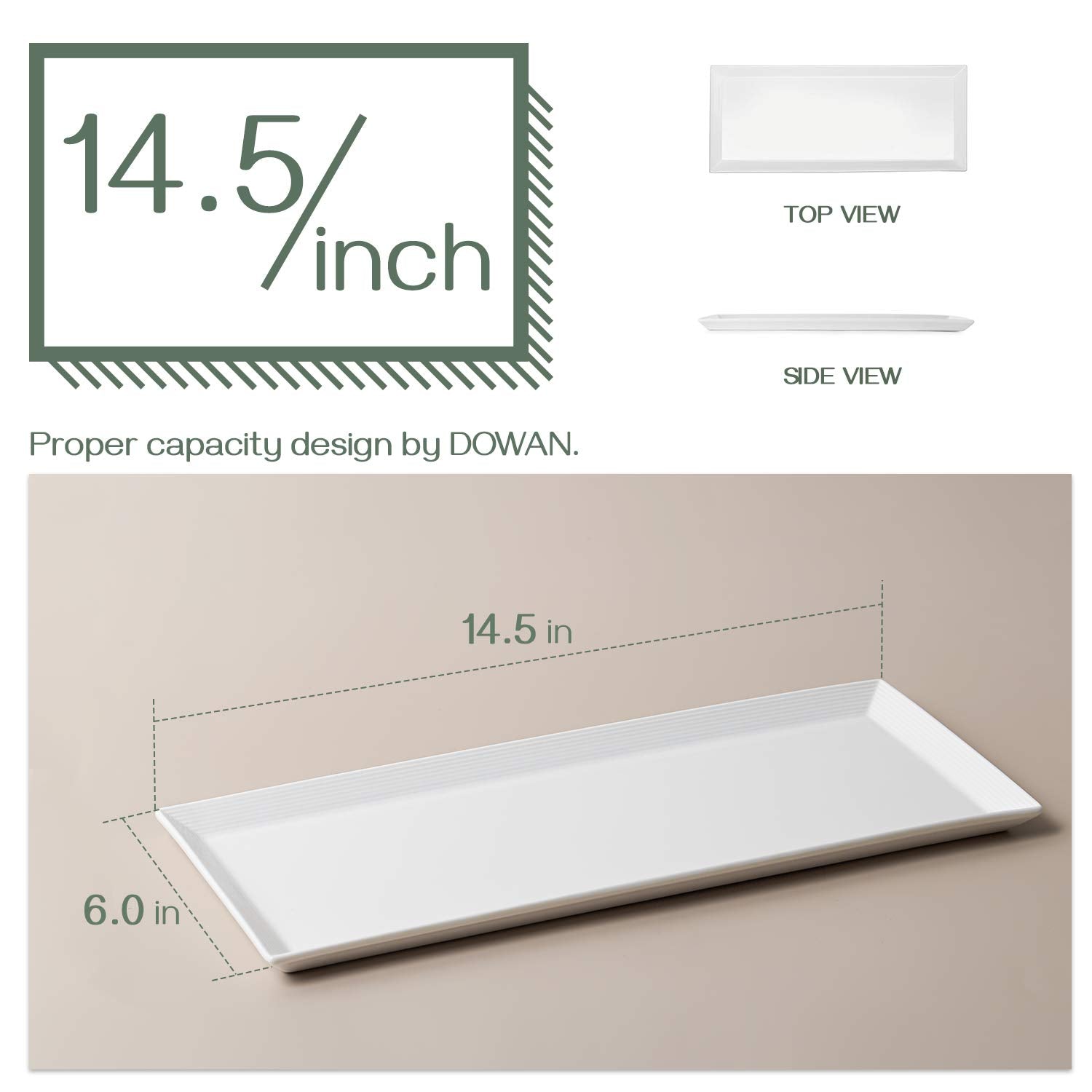 DOWAN cake-serving plate arranged with slices for a banquet setting.
