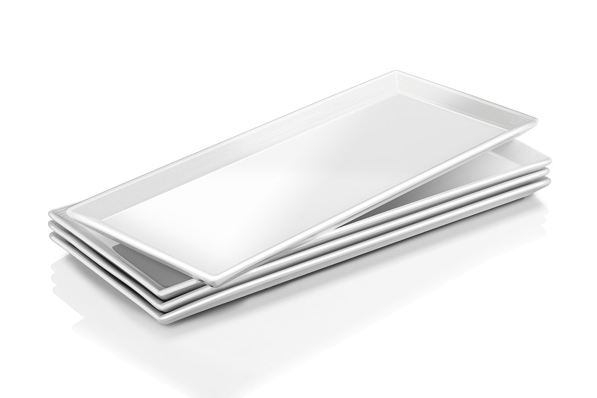DOWAN 14.5-inch rectangular plate presenting sushi with clean, elegant presentation.