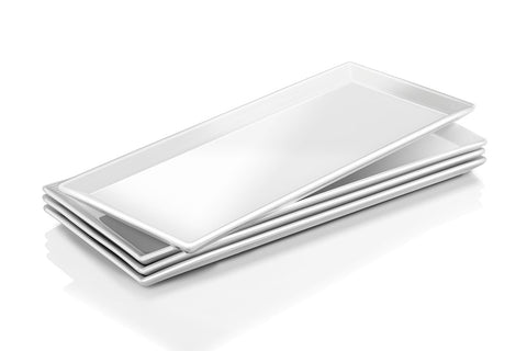 DOWAN 14.5-inch rectangular plate presenting sushi with clean, elegant presentation.