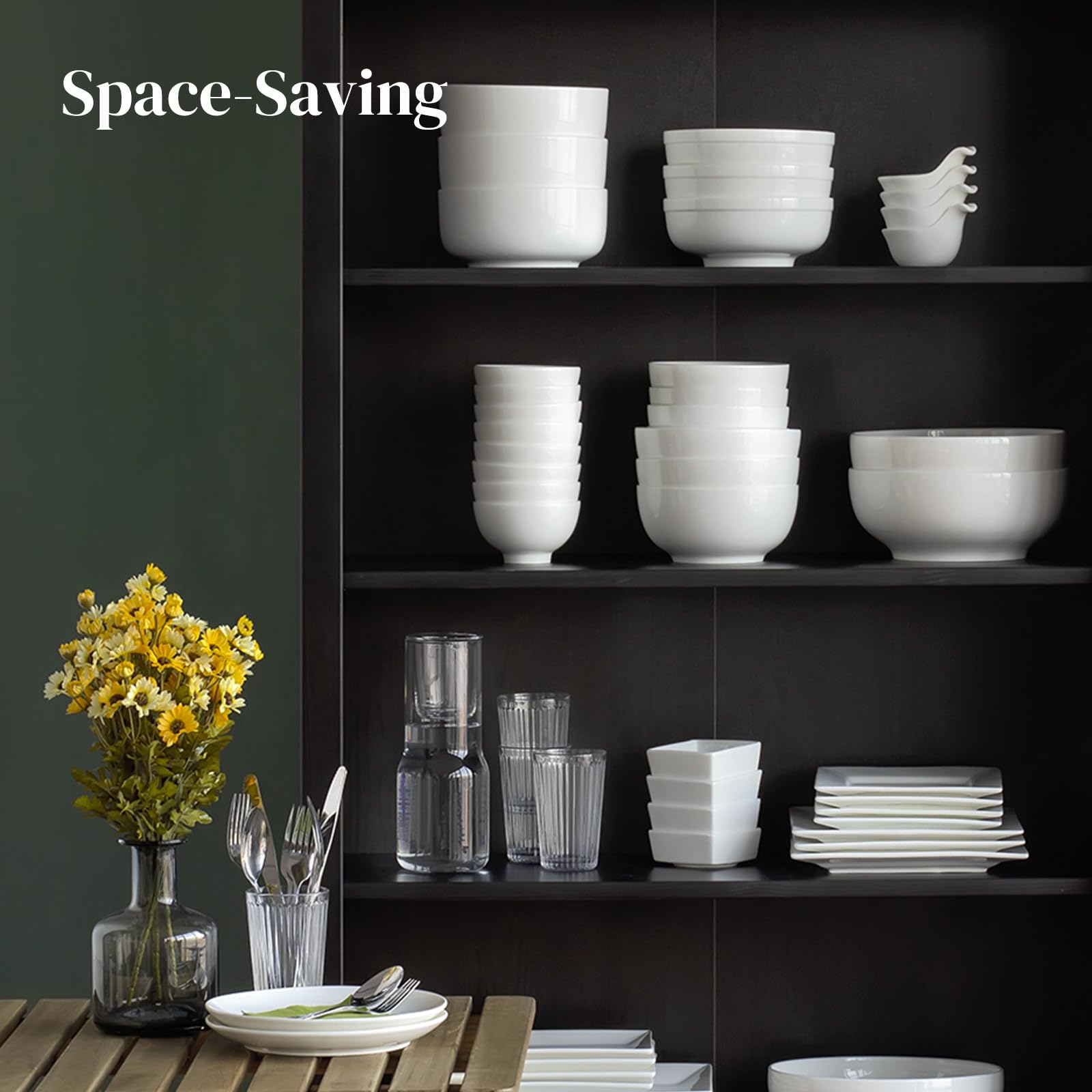 DOWAN porcelain bowls with chip-resistant glaze for durable daily use.