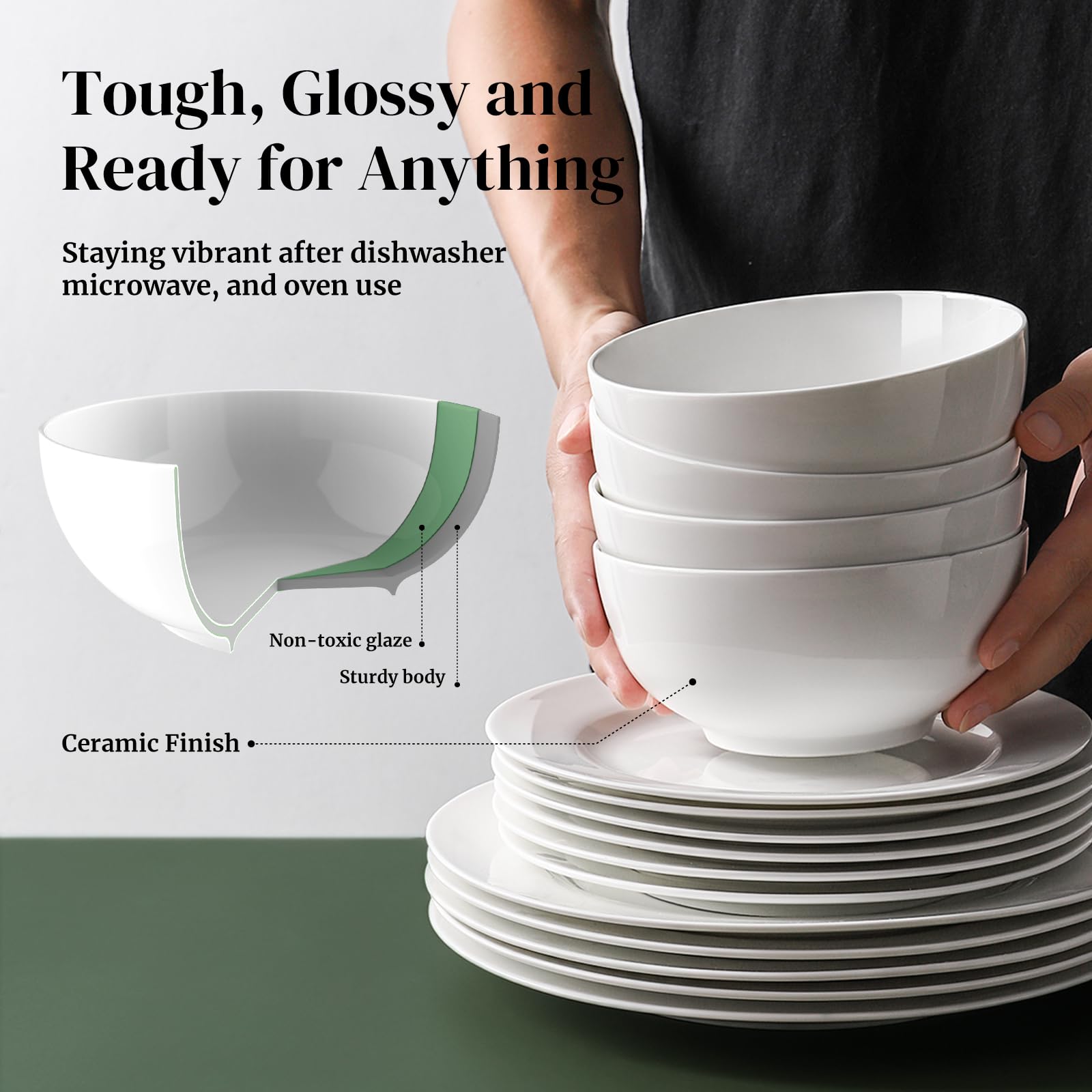 DOWAN bowls stackable in cabinet for versatile kitchenware.