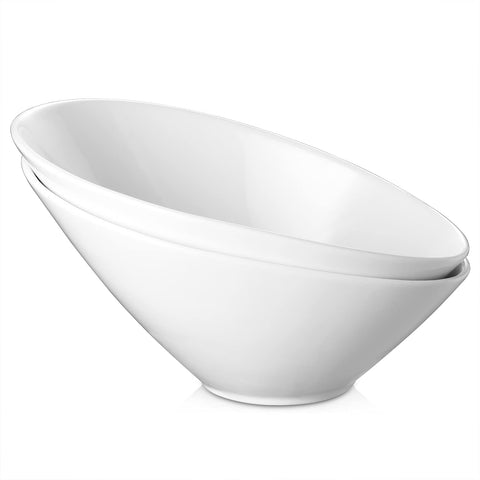 DOWAN 23oz slanted bowls displaying angled design for easy serving and presentation