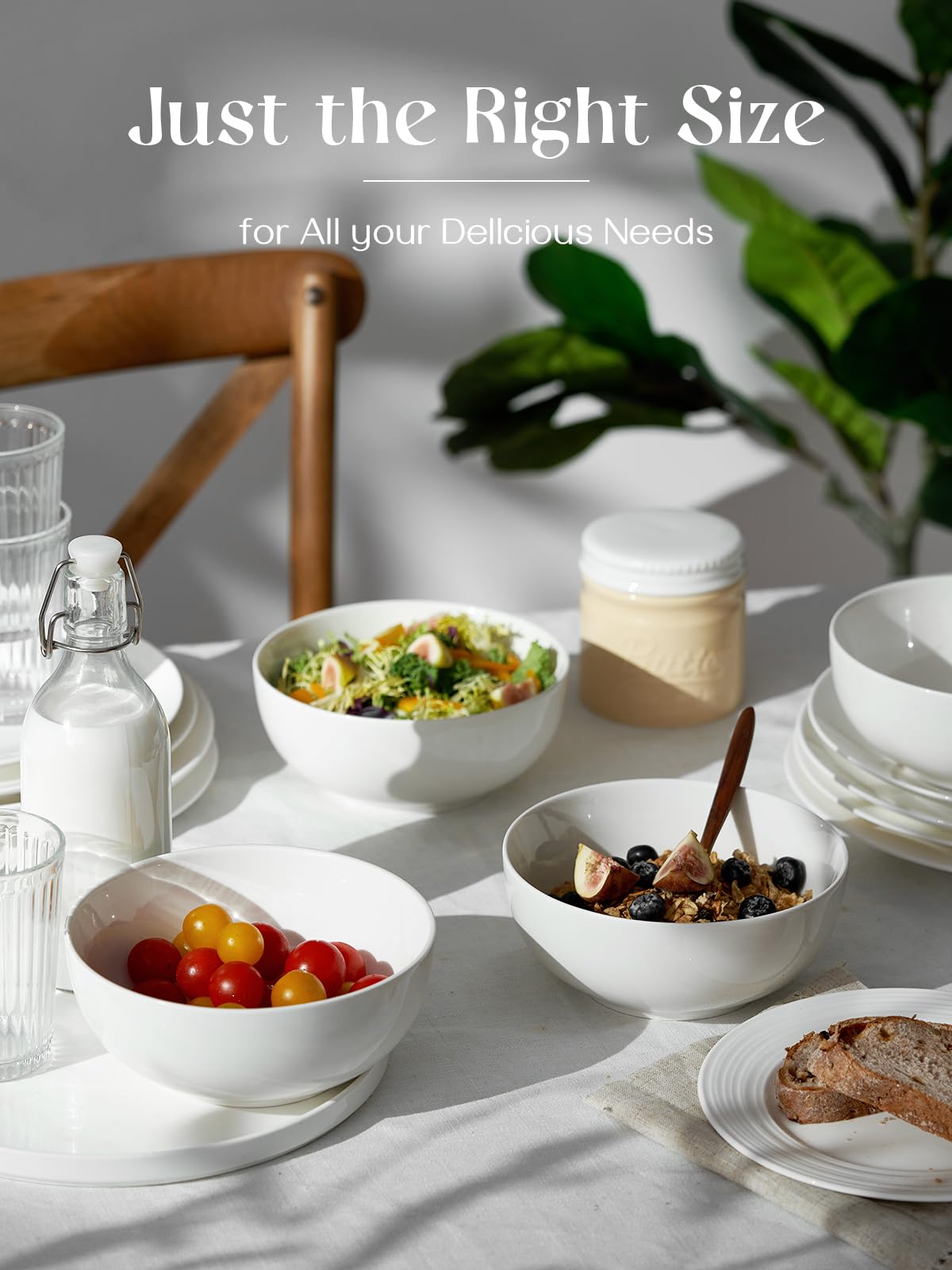 DOWAN 39 oz salad bowls, perfect for large portions.