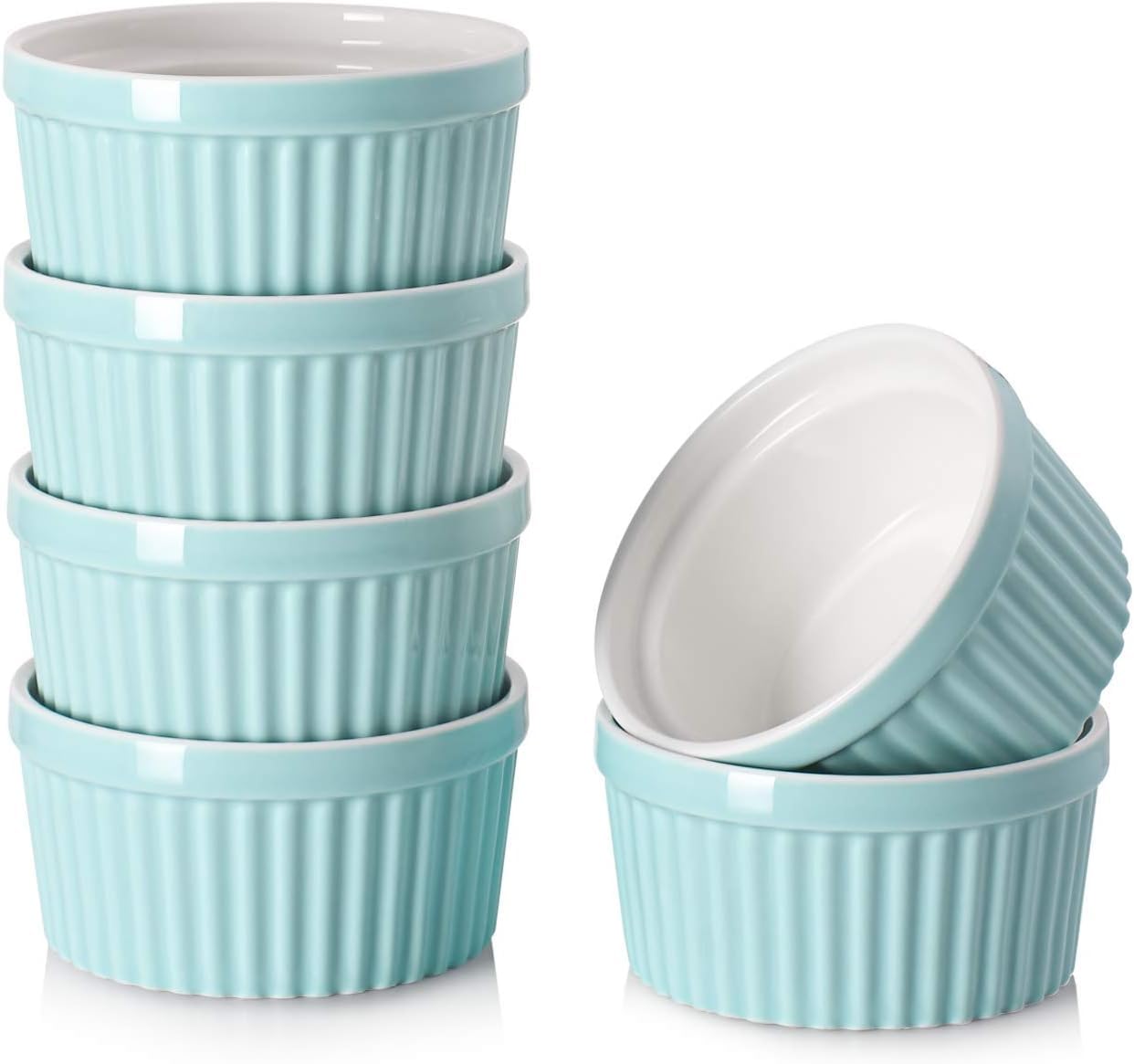 Dowan 4oz ramekins in blue classic set6 ideal for individual servings.