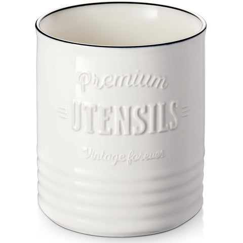 DOWAN 7.2-inch ceramic utensil holder, front view, convenient counter organization.