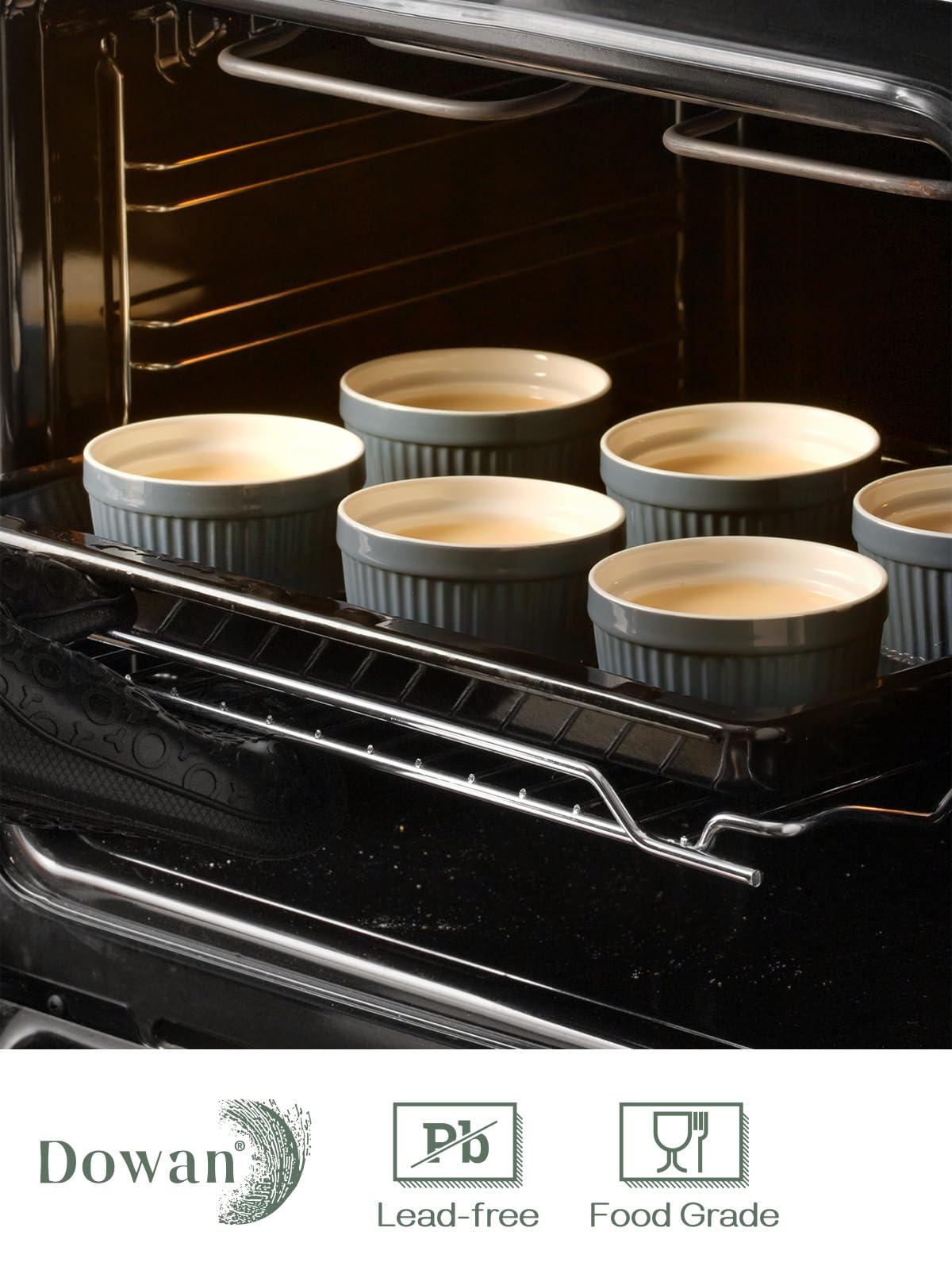 DOWAN lava cake ramekin, 8 oz, microwave-safe for quick treats