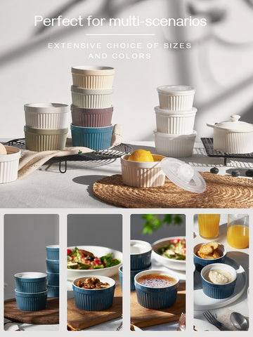 DOWAN ramekin set, oven-safe to 500°F, ideal for individual servings