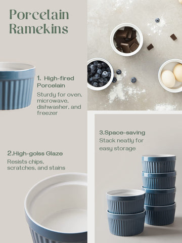 DOWAN ramekins for condiments or sauces with neat, portioned presentation