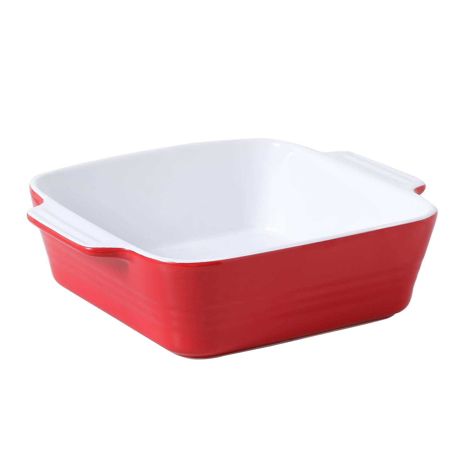 DOWAN 8x8 red baking dish ready for oven-baked lasagna and more.