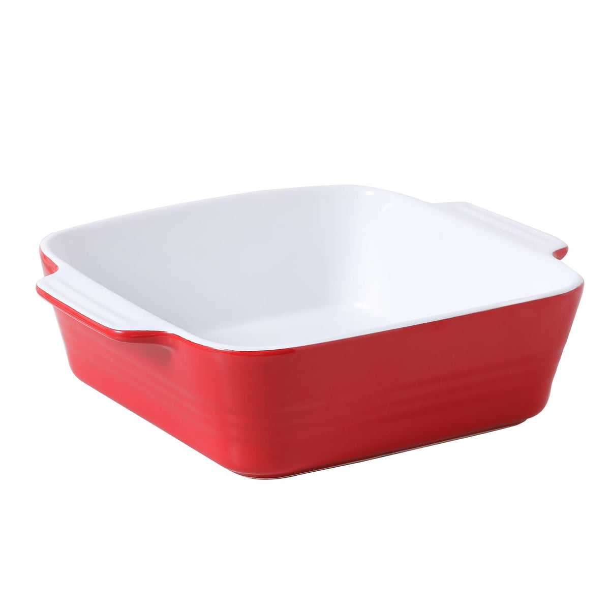 DOWAN 8x8 red baking dish ready for oven-baked lasagna and more.