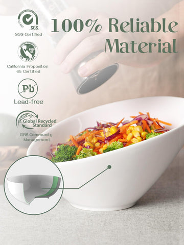 DOWAN slanted serving bowls in white ceramic for appetizers and salads
