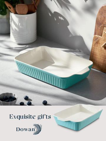 Gift-ready packaging for DOWAN 9x13 blue baking dish