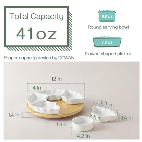 DOWAN bamboo lazy susan rotates smoothly for easy access