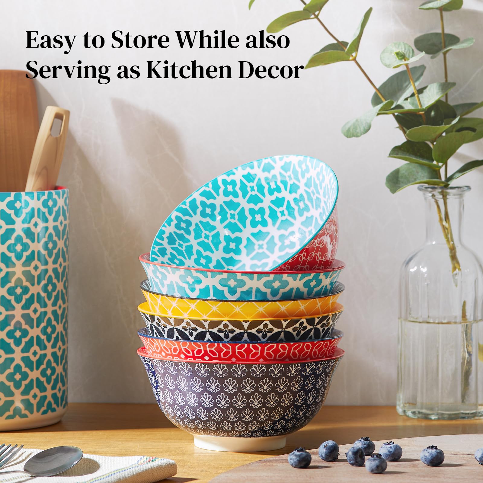 DOWAN six-pack bowls elevate dining with bright color accents.