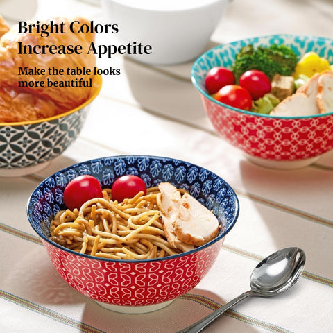 DOWAN vibrant bowls stack neatly for space-saving storage and quick setup.