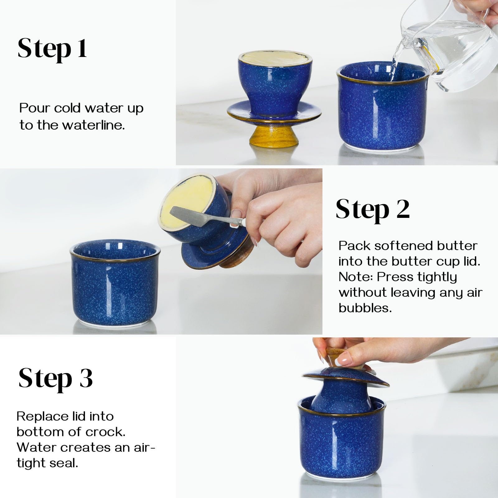 Dowan French Butter Crock includes a built-in spreader for easy serving