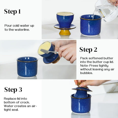 Dowan French Butter Crock includes a built-in spreader for easy serving