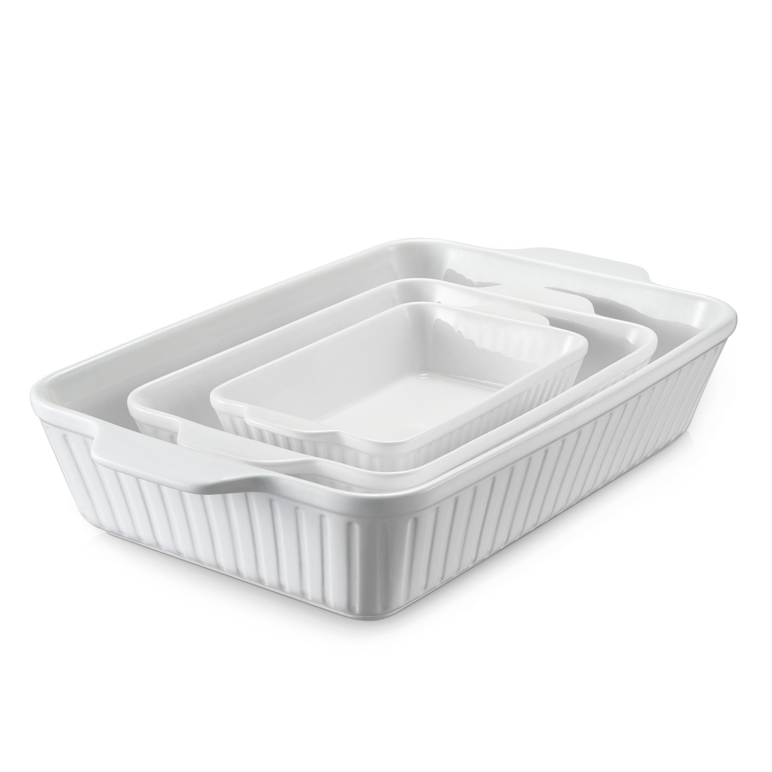 DOWAN casserole set large in white, ideal for family roasts
