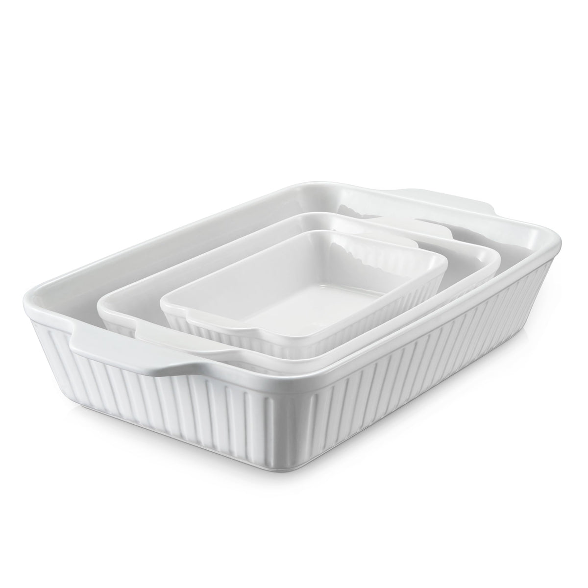 DOWAN casserole set large in white, ideal for family roasts