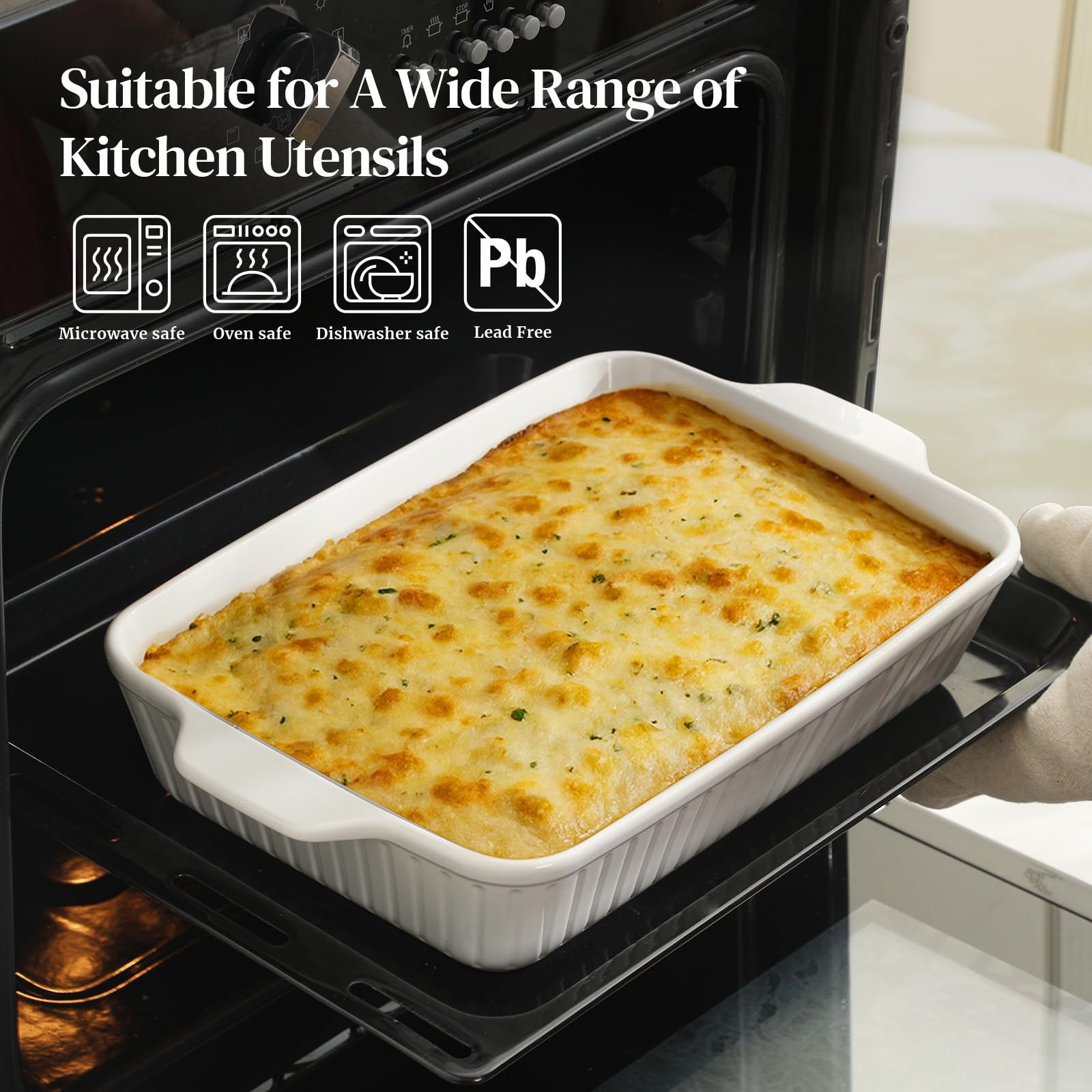 DOWAN embossed white glaze adds timeless style to kitchen and table.