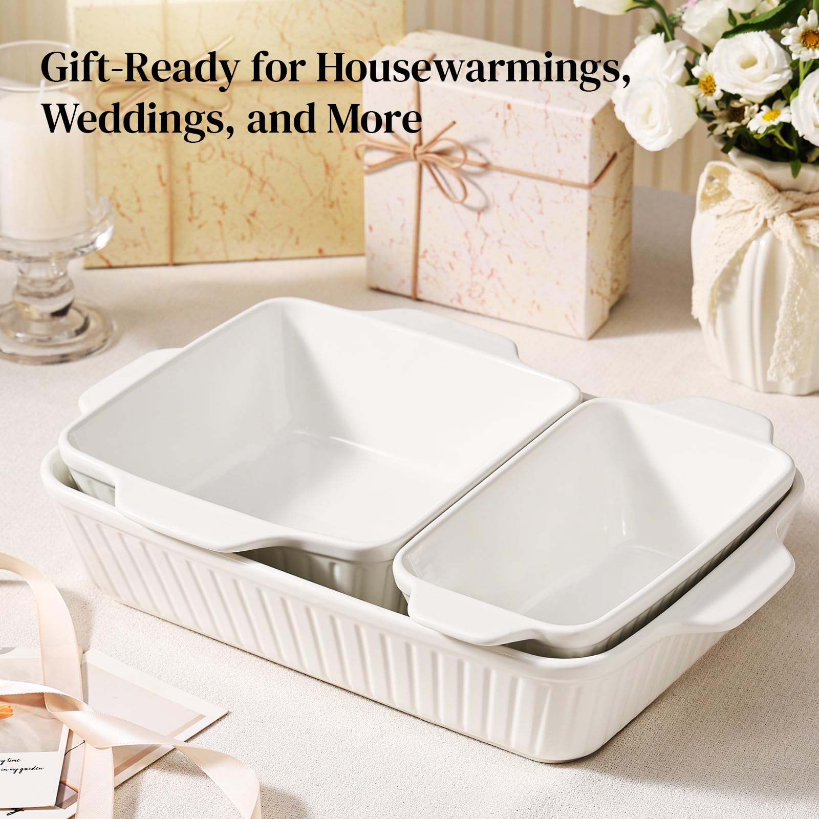 DOWAN nesting design saves cabinet space with stackable bakeware.