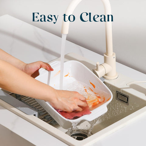 DOWAN casserole-serving scene on the counter showcases everyday convenience.