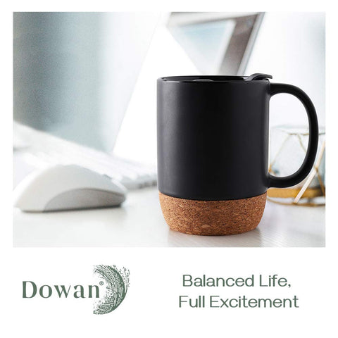 DOWAN spill-resistant lid mug designed for desk use keeps beverages contained.