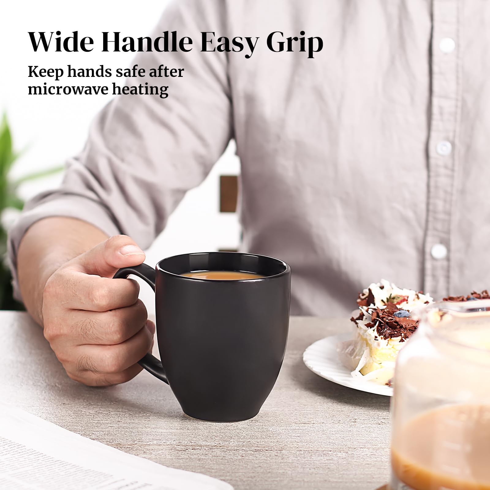 DOWAN 16oz mug featuring dishwasher-safe glaze for easy cleaning.