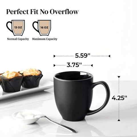 DOWAN 16oz mug with large handle for a comfortable grip on hot drinks.