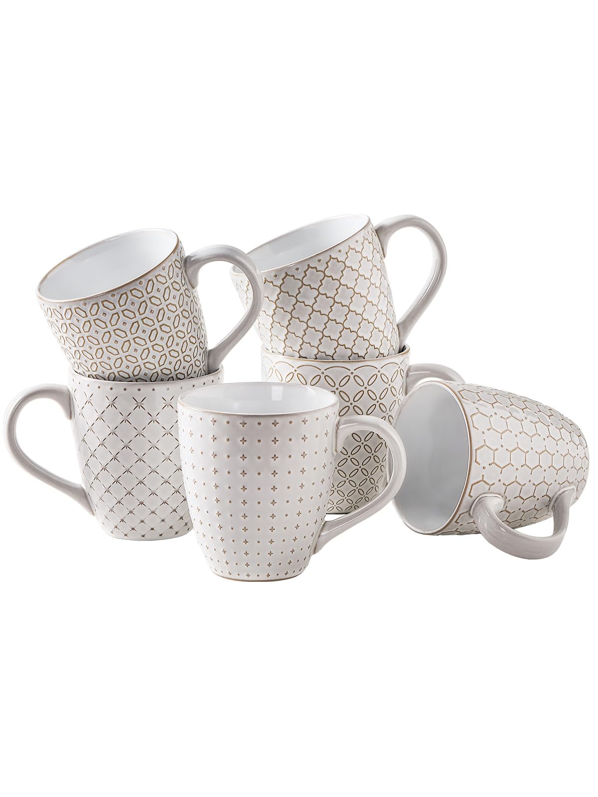 DOWAN coffee mugs with embossed patterns for stylish kitchen decor and daily use