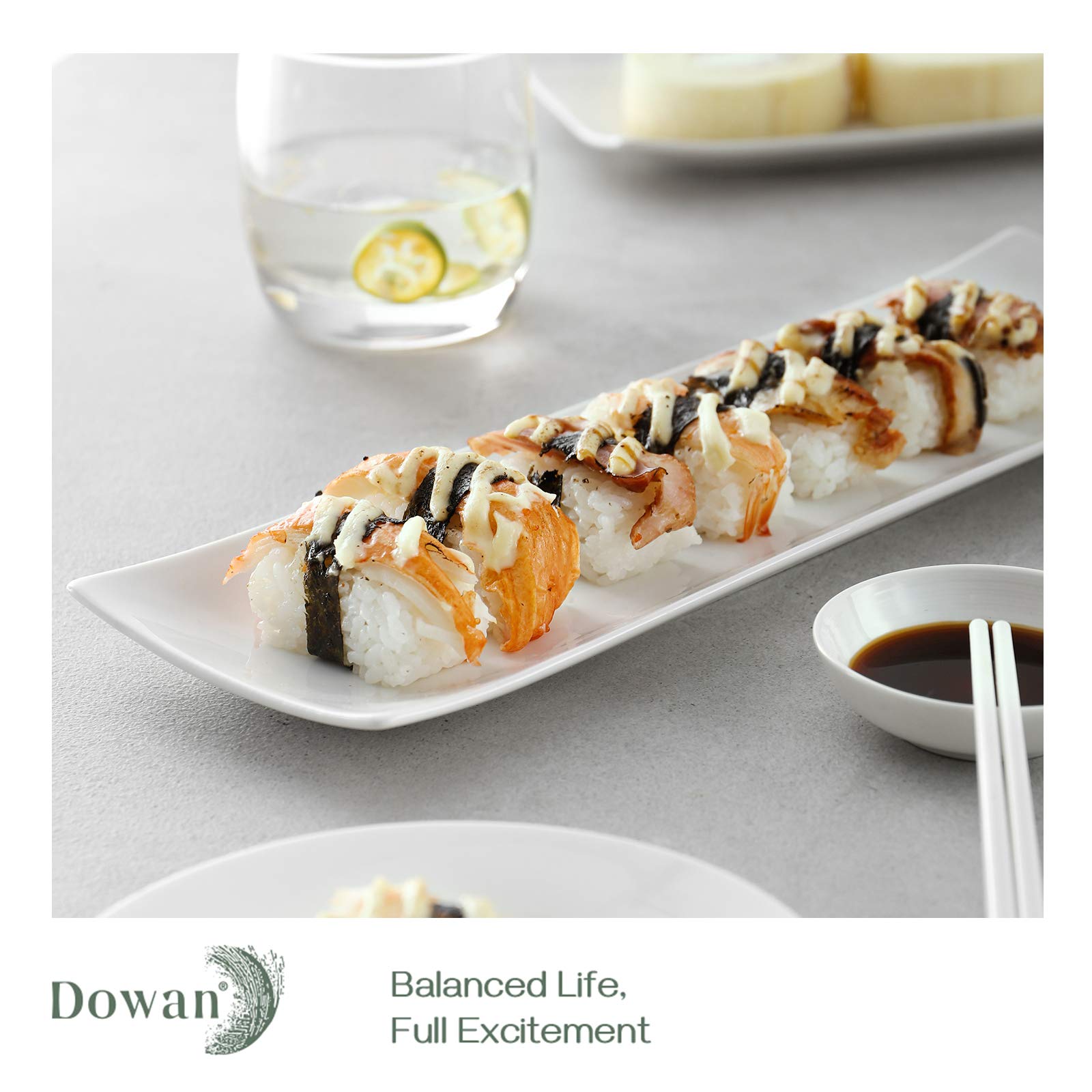 DOWAN cracker trays serving platters: wide white ceramic for charcuterie displays