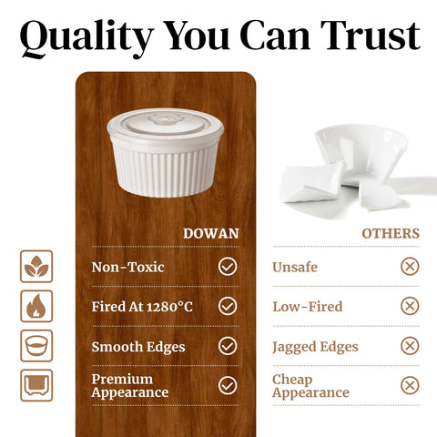 DOWAN creme brulee ramekins 8 oz for classic custards at home