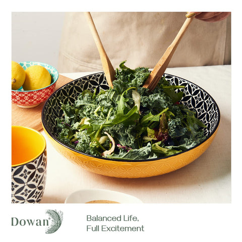 DOWAN decorative serving dishes elevate entertaining with bold red, black, and blue hues.