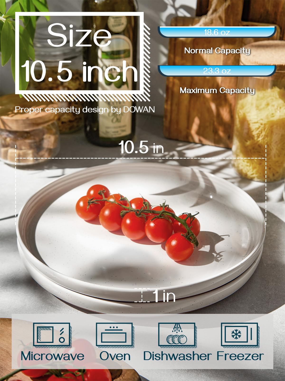 DOWAN dining plates on table illustrate versatile use for everyday meals and parties.