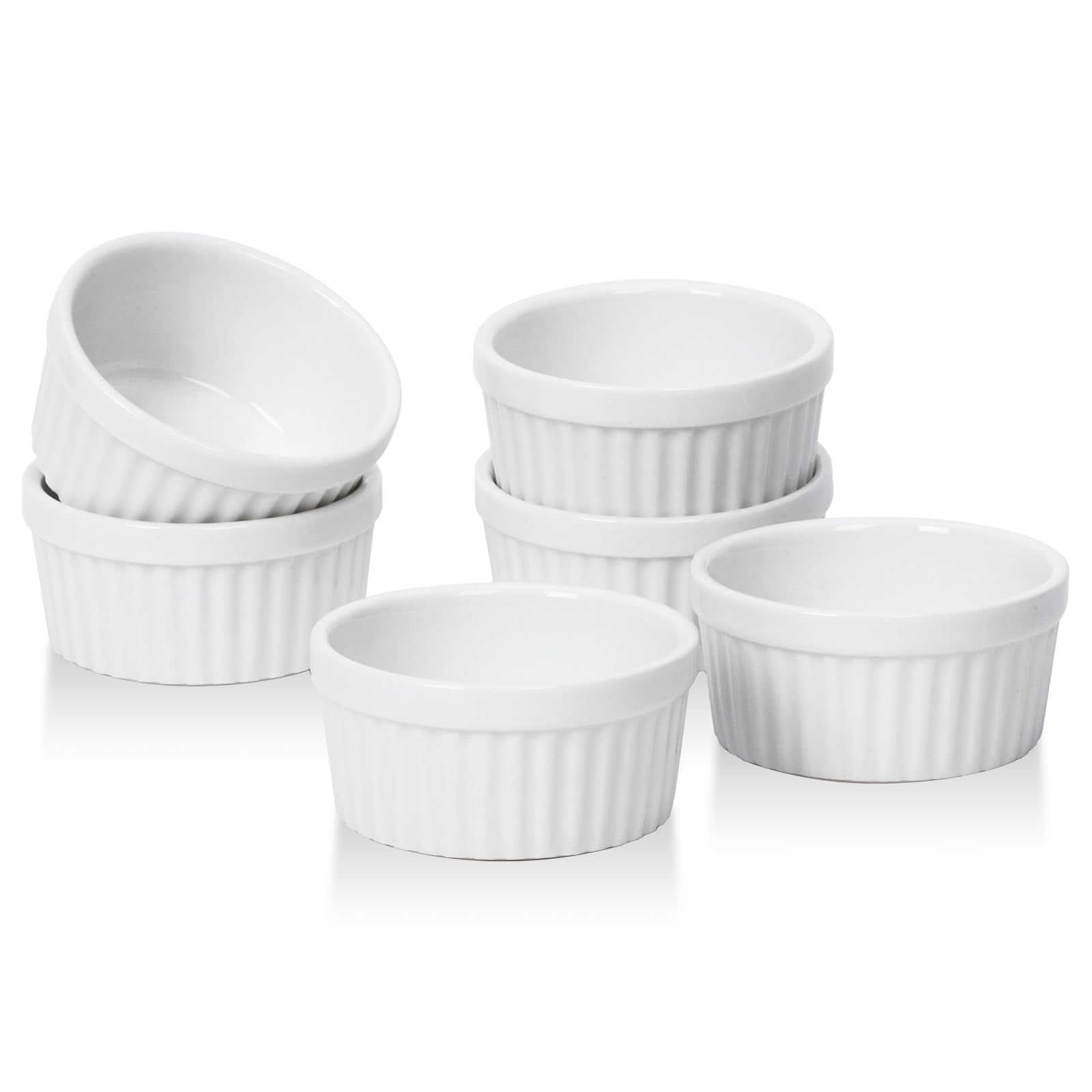 DOWAN 1.5 oz dipping bowls in soft white are ideal for sauces and dips.