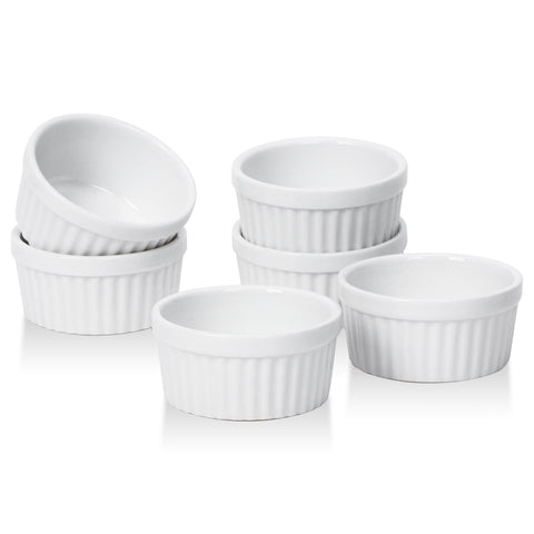 DOWAN 1.5 oz dipping bowls in soft white are ideal for sauces and dips.