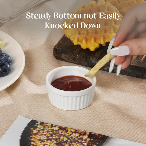 DOWAN dipping bowls are oven-safe for reheating small portions during meals.