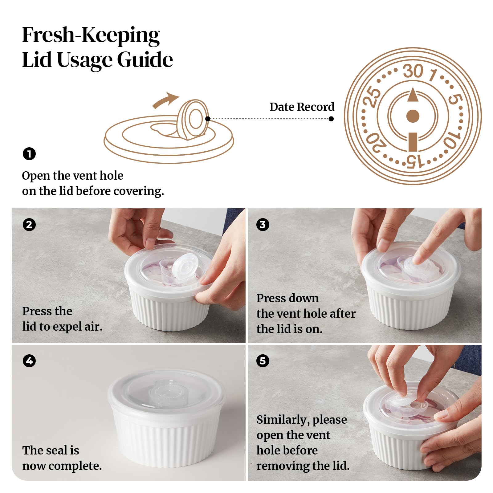 DOWAN lids preserve freshness for dips and mini desserts